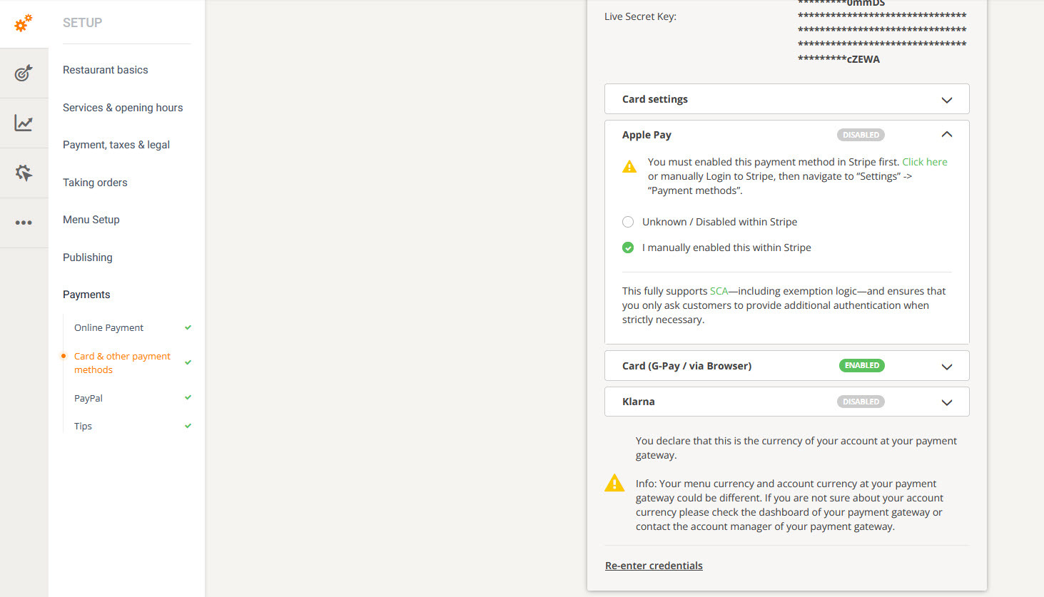 apple pay for restaurants