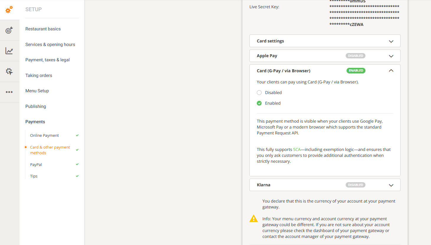 gpay for restaurants