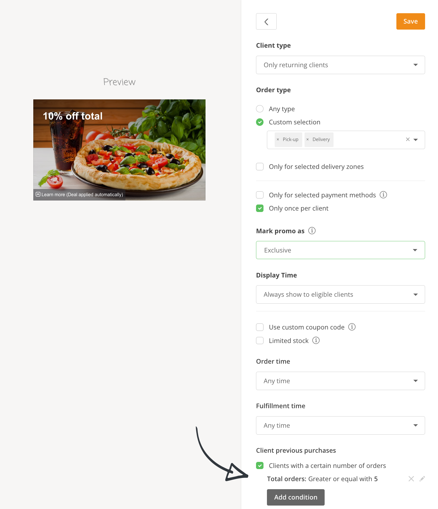 10 points of service restaurant: offer promotions to increase the average order value