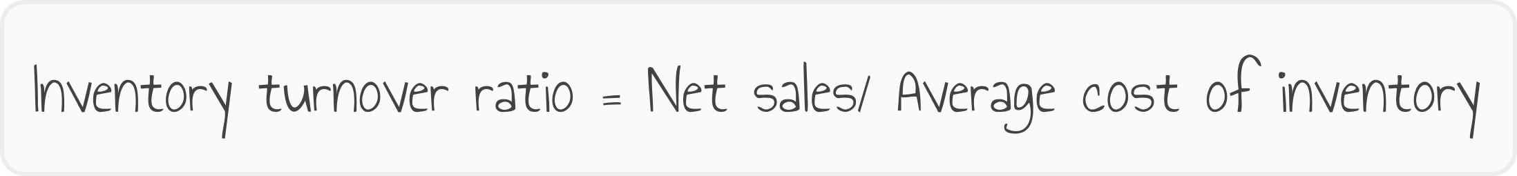 inventory turnover ratio