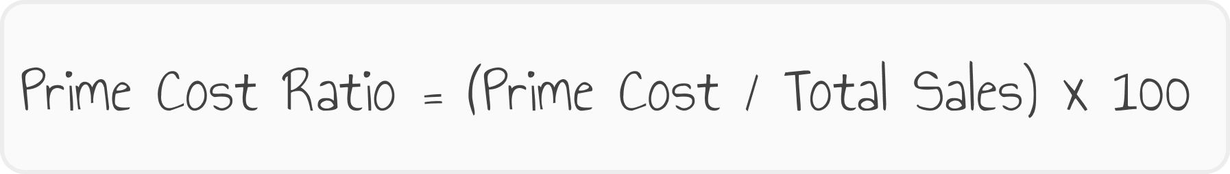 prime cost ratio