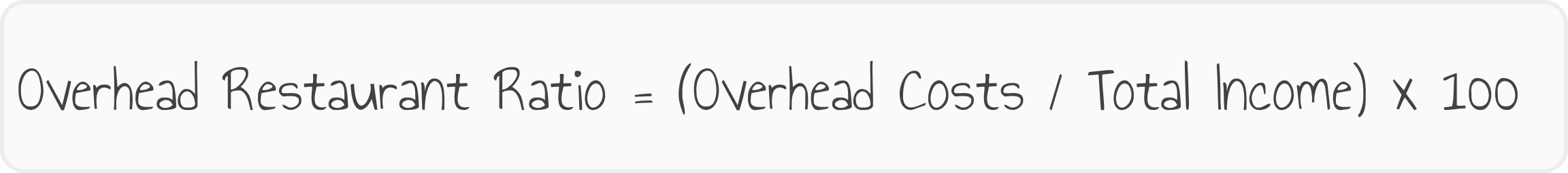overhead restaurant ratio
