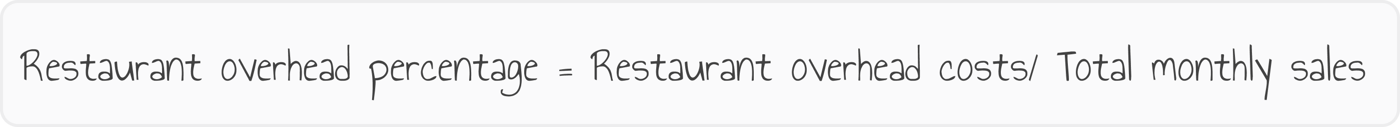 restaurant overhead percentage