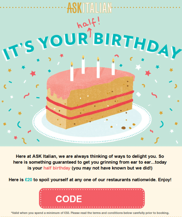 email marketing ideas for restaurants - birthdays