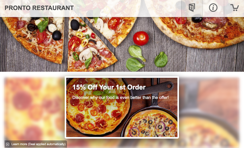 marketing strategy for restaurant sample: first order discount