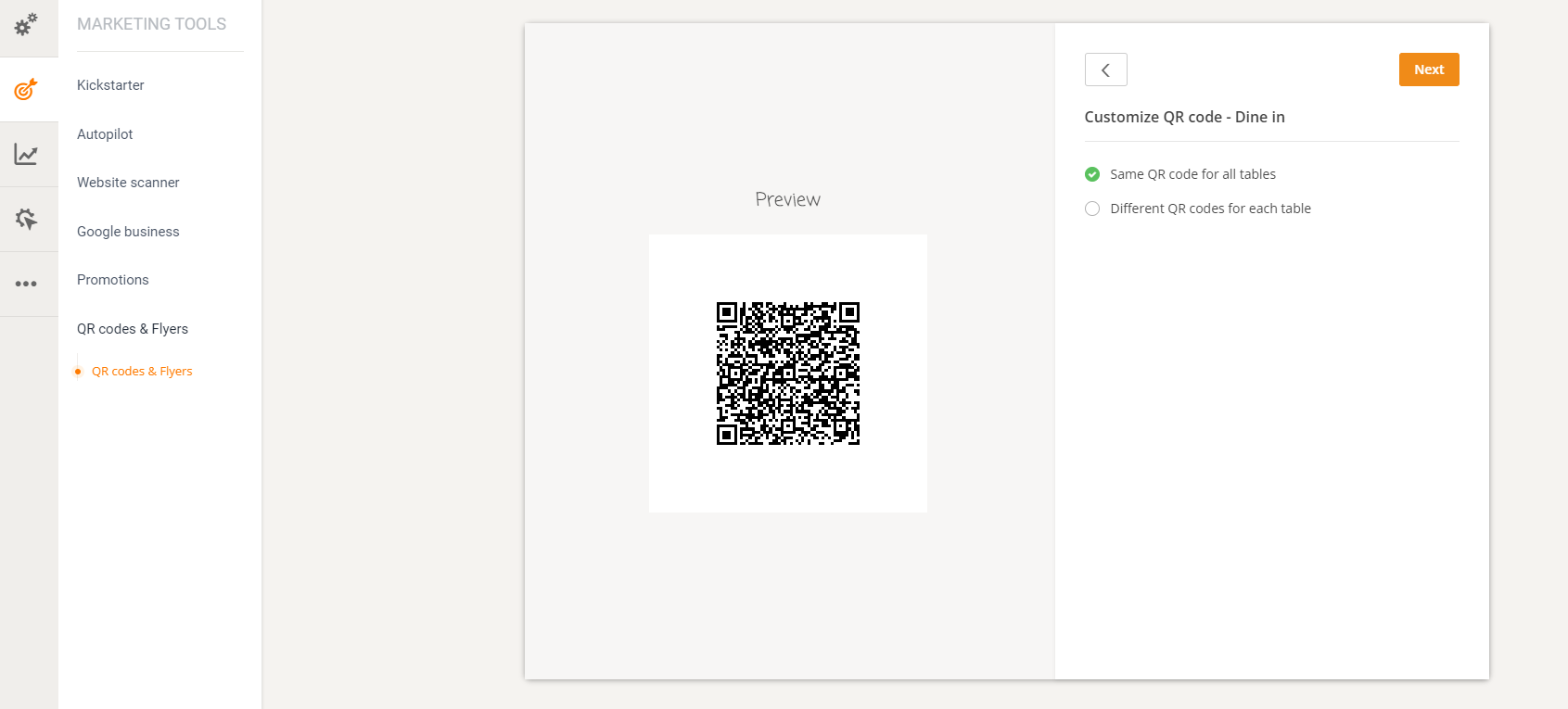 qr code menu ordering