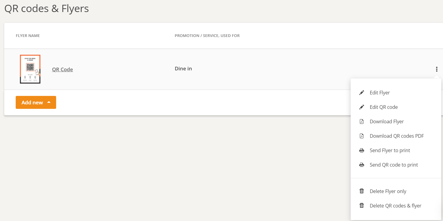 restaurant qr code ordering